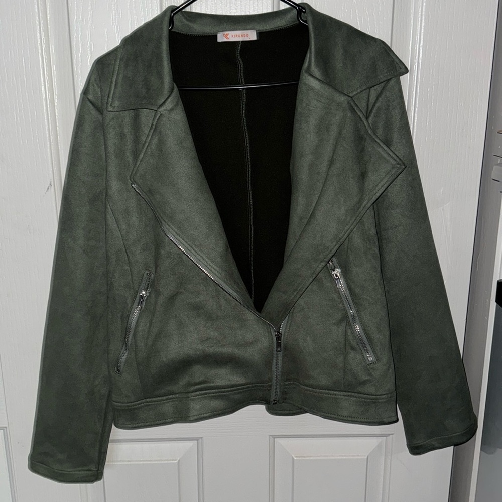 Green suede zip up!